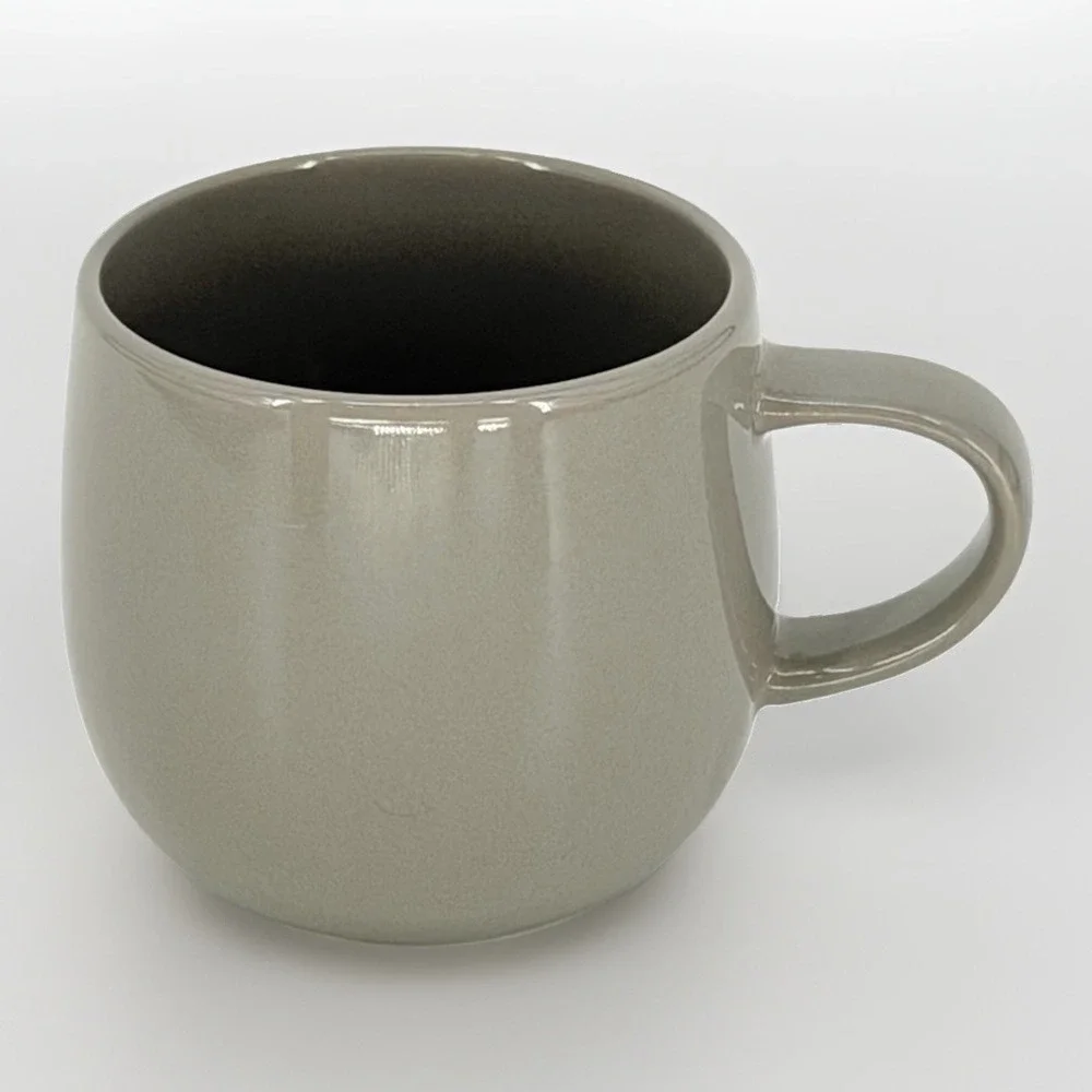 Crate & Barrel Camden Gray Stoneware Coffee Mug Cup‎ Retired Thailand 3.5